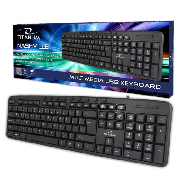 WIRED MULTIMEDIA USB KEYBOARD USB TITANUM TK111 NASHVILLE 5901299946763