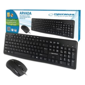 WIRED SET KEYBOARD AND MOUSE 2.4GHZ USB ESPERANZA EK137 ARVADA 5901299945391