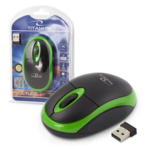 WIRELESS MOUSE 2.4GHZ 3D OPTICAL USB TITANUM TM116G VULTURE BLACK-GREEN 5901299911532