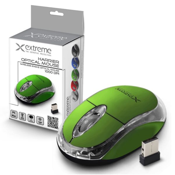 WIRELESS MOUSE 2.4GHZ 3D OPTICAL USB EXTREME XM105G HARRIER GREEN 5901299926161