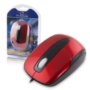 WIRED MOUSE 3D OPTICAL USB TITANUM TM108R BARRACUDA RED 5901299901779