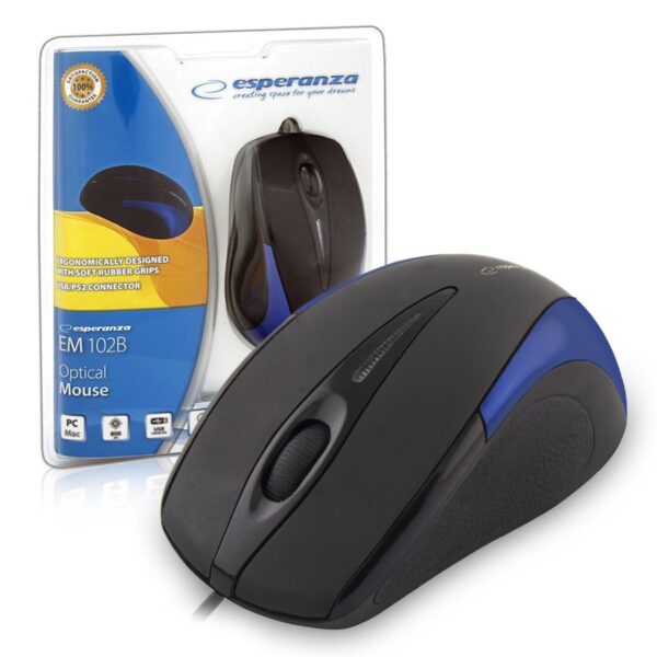 WIRED MOUSE 3D OPTICAL USB ESPERANZA EM102B SIRIUS BLUE 5905784767048