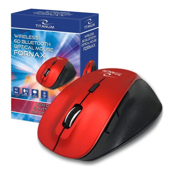 WIRELESS MOUSE BT 6D OPTICAL TITANUM TM122R FORNAX RED 5901299946589