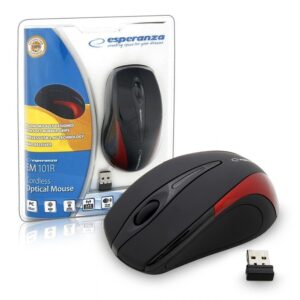 WIRELESS MOUSE 2.4GHZ 3D OPTICAL USB ESPERANZA EM101R ANTARES RED 5905784767017