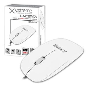 WIRED MOUSE 3D OPTICAL USB-C EXTREME XM111W LACERTA WHITE 5901299946749