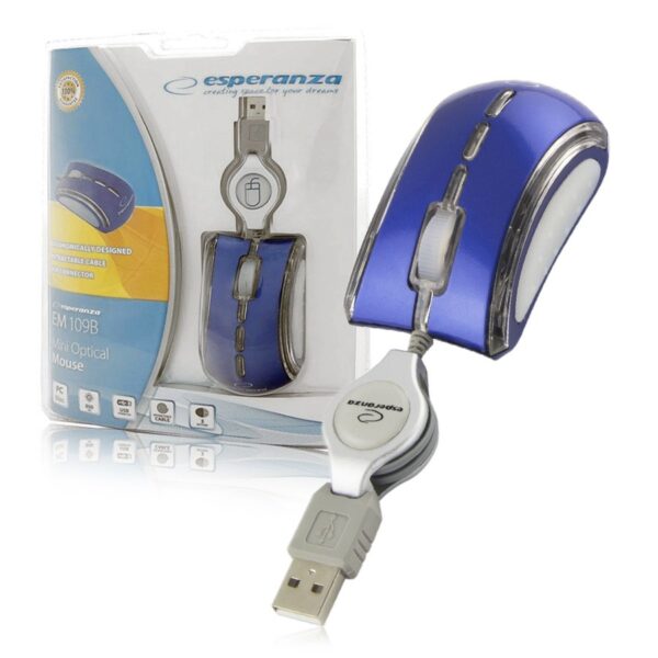 WIRED MOUSE MINI OPTICAL USB ESPERANZA EM109B CELANEO BLUE 5905784767376