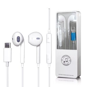 STEREO EARPHONES USB-C TYPE-C WHITE BOX