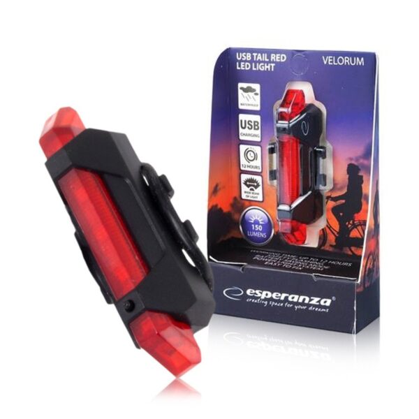 BICYCLE BACK USB LED LAMP ESPERANZA VELORUM 5901299950043