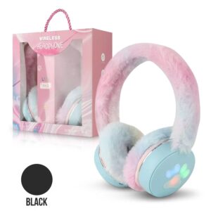 BLUETOOTH HEADSET LED PLUSH EARMUFFS BLACK