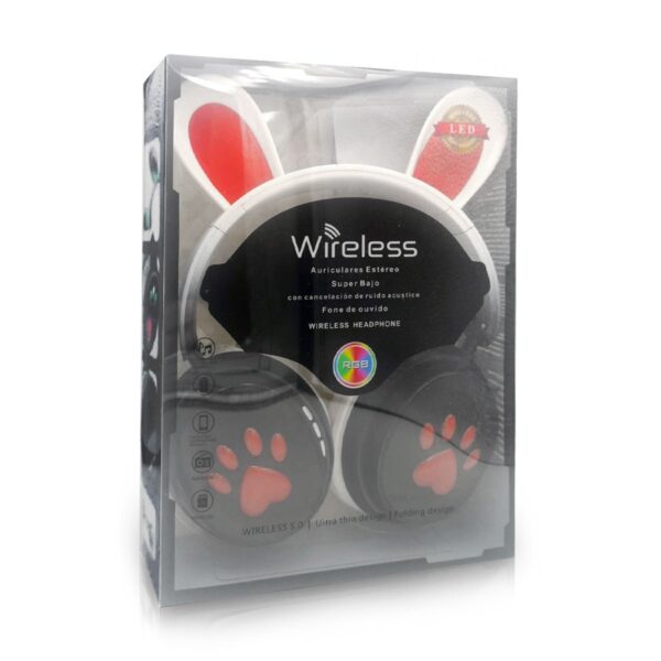 BLUETOOTH HEADSET LED RABBIT BLACK