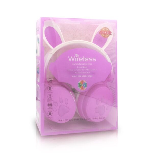 BLUETOOTH HEADSET LED RABBIT PURPLE