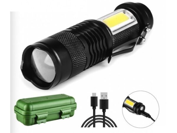 FLASHLIGHT USB COB Zoom XPE + COB