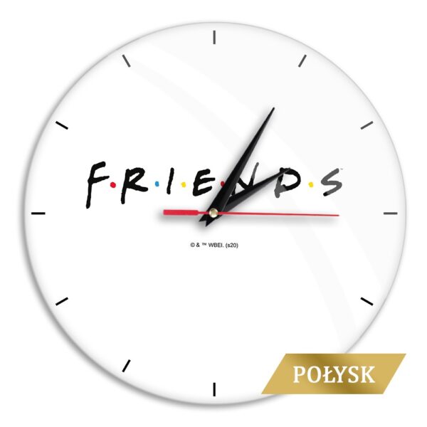 Glossy Wall Clock Friends 002 white