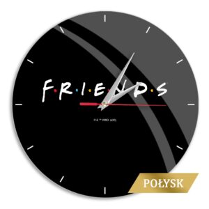 Glossy Wall Clock Friends 002 black