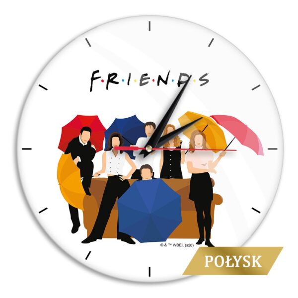 Glossy Wall Clock Friends 001 white