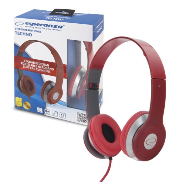 HEADSET AUDIO ESPERANZA EH145R TECHNO RED 5901299903940