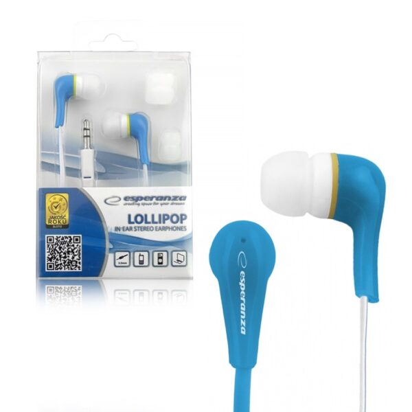 EARPHONES ESPERANZA EH146B LOLLIPOP BLUE 5901299904893