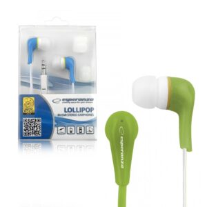 EARPHONES ESPERANZA EH146G LOLLIPOP GREEN 5901299904862