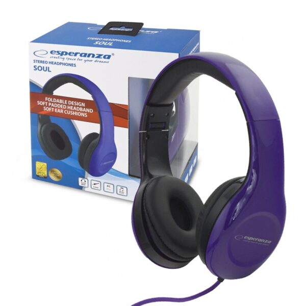 HEADSET AUDIO ESPERANZA EH138V SOUL PURPLE 5901299903728