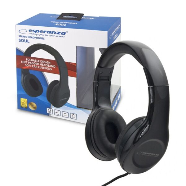 HEADSET AUDIO ESPERANZA EH138K SOUL BLACK 5901299903742