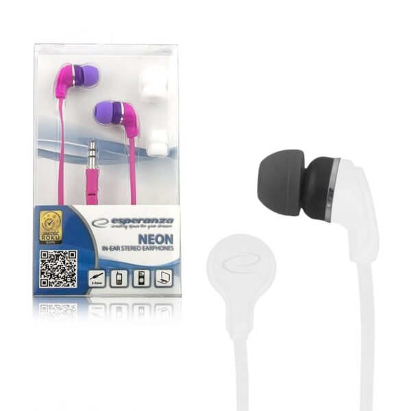 EARPHONES ESPERANZA NEON EH147W WHITE 5901299904916