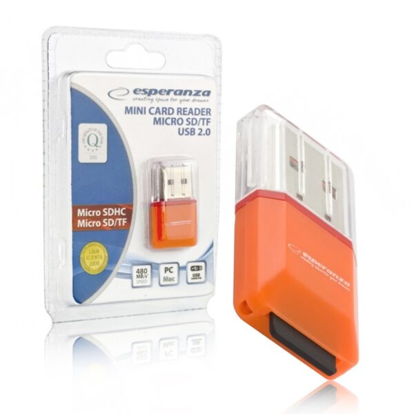 CARD READER MICRO SD USB ESPERANZA EA134O ORANGE 5901299902851