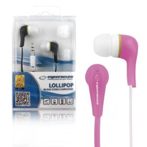 EARPHONES ESPERANZA EH146P LOLLIPOP PINK 5901299904886