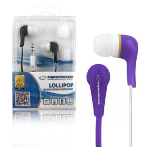 EARPHONES ESPERANZA EH146V LOLLIPOP PURPLE 5901299904855