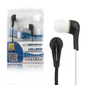 EARPHONES ESPERANZA EH146K LOLLIPOP BLACK 5901299904879