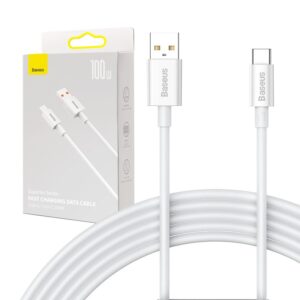 Cable USB Baseus Superior Series USB-A - USB-C 100W 480Mb/s 2m white 6932172614805