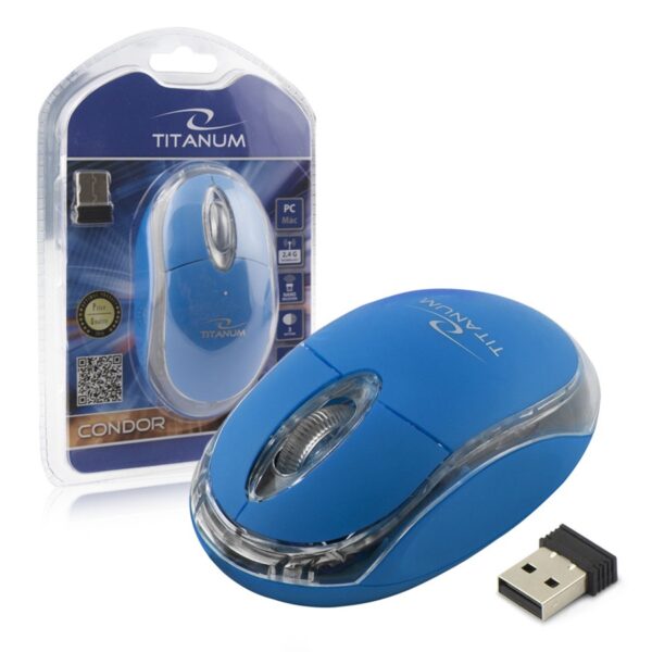 WIRELESS MOUSE 2.4GHZ 3D OPTICAL USB TITANUM TM120B CONDOR BLUE 5901299926109