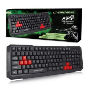 WIRED GAMING KEYBOARD USB ESPERANZA EGK102R ASPIS RED 5901299944714