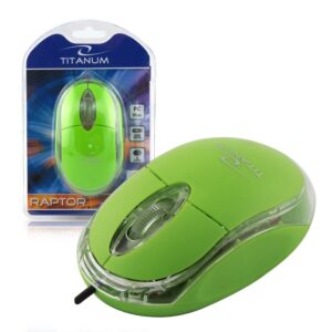 WIRED MOUSE 3D OPTICAL USB TITANUM TM102G RAPTOR GREEN 5901299901649