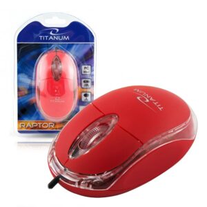 WIRED MOUSE 3D OPTICAL USB TITANUM TM102R RAPTOR RED 5901299901656