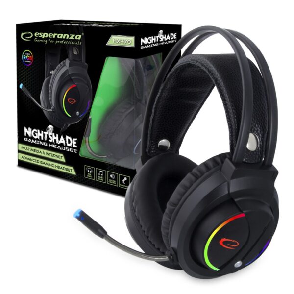 HEADSET GAMING WITH MICROPHONE ESPERANZA EGH470 NIGHTSHADE 5901299944677