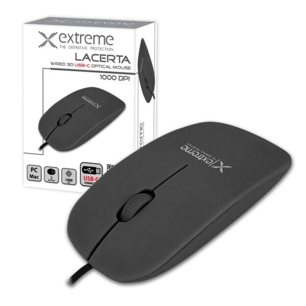 WIRED MOUSE 3D OPTICAL USB-C EXTREME XM111K LACERTA BLACK 5901299946725