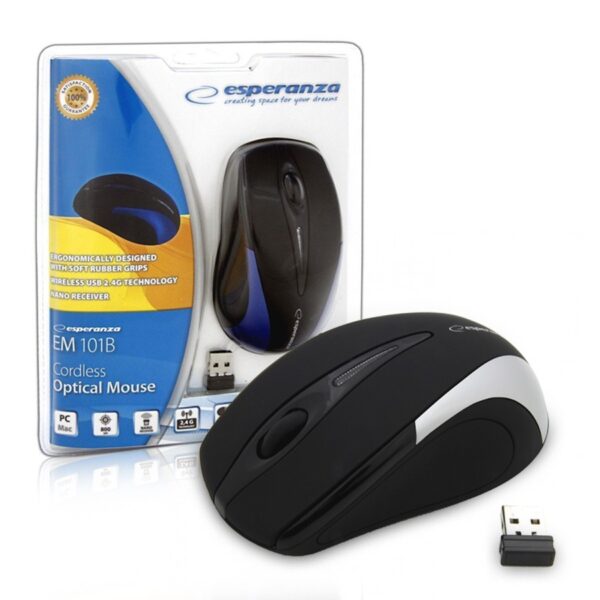 WIRELESS MOUSE 2.4GHZ 3D OPTICAL USB ESPERANZA EM101S ANTARES SILVER 5905784766997