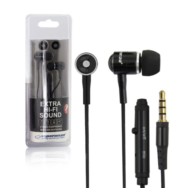 EARPHONES WITH MICROPHONE ESPERANZA EH162K MOBILE BLACK 5901299909577