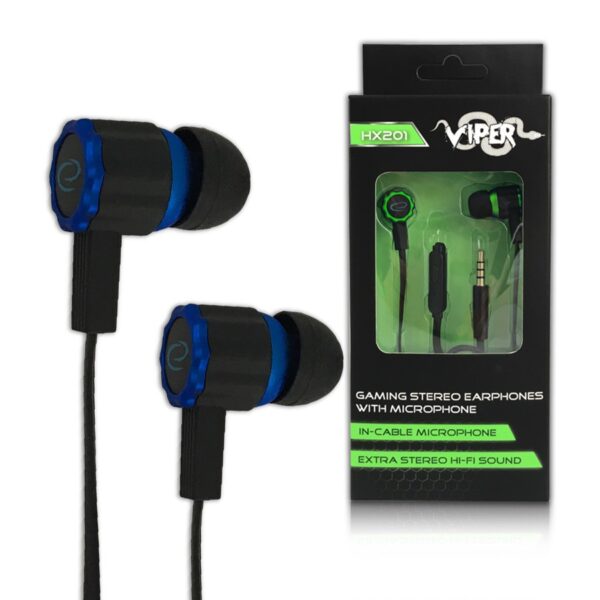 EARPHONES GAMING WITH MICROPHONE ESPERANZA EGH201B VIPER BLACK-BLUE 5901299942659