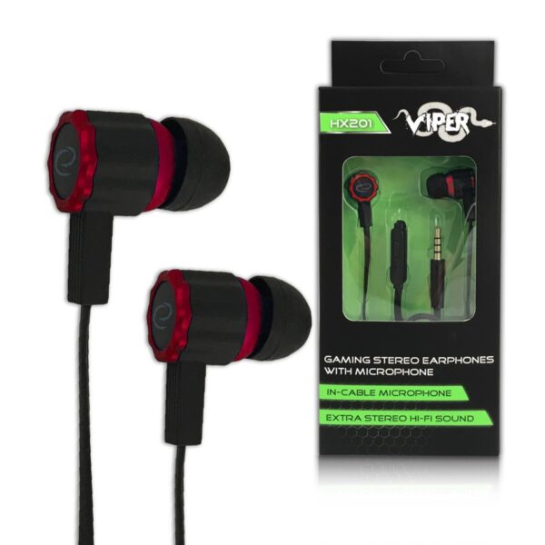 EARPHONES GAMING WITH MICROPHONE ESPERANZA EGH201R VIPER BLACK-RED 5901299942673