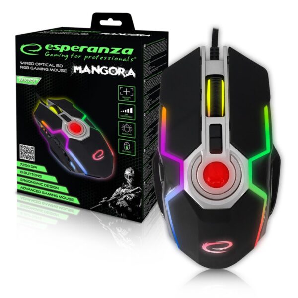 MOUSE GAMING LED RGB 8D OPTIC USB ESPERANZA EGM701 MANGORA 5901299946787