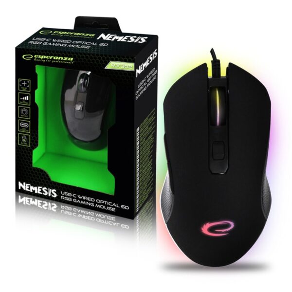 MOUSE GAMING LED RGB 6D OPTIC USB-C ESPERANZA EGM302 NEMESIS 5901299945452