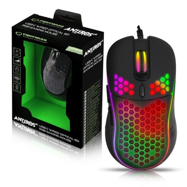 MOUSE GAMING LED RGB 6D OPTIC USB ESPERANZA EGM305 ANTEROS 5901299938416