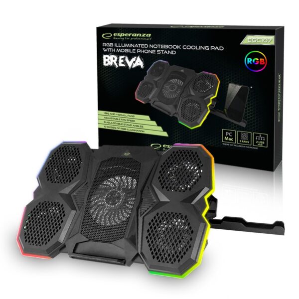 COOLING PAD NOTEBOOK LED RGB ESPERANZA BREVA 5901299957813