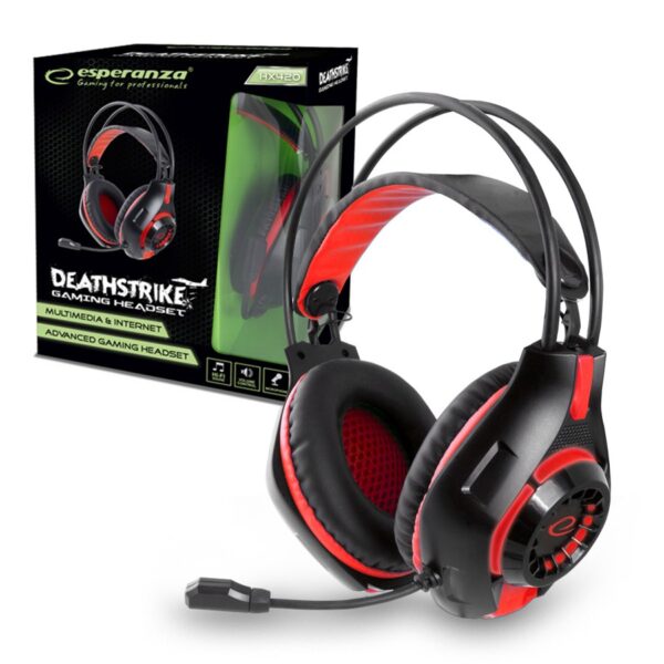 HEADSET GAMING WITH MICROPHONE ESPERANZA EGH420R DEATHSTRIKE RED 5901299943588