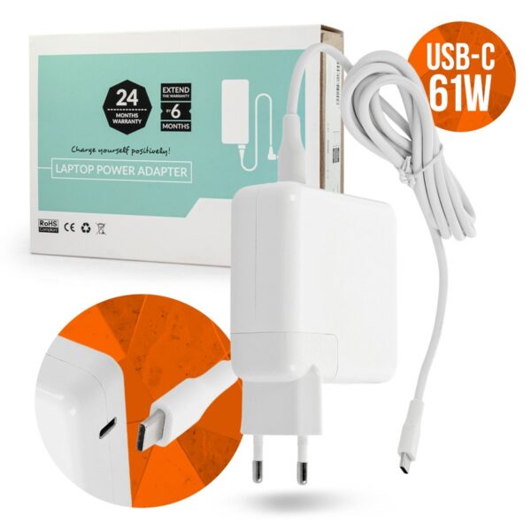 Universal Power Supply 61W USB typ-C USB-C (white) Macbook Pro/ iPad Pro 11/MacBook 12 ZZ/USBC61W 5903050371890