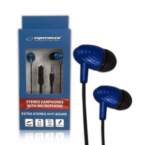 EARPHONES WITH MICROPHONE ESPERANZA EH193 BLACK-BLUE 5901299941744