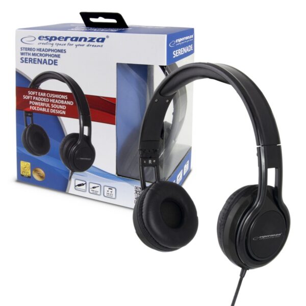 HEADSET WITH MICROPHONE ESPERANZA EH211K SERENADE 5901299942536