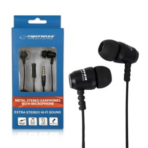 EARPHONES METAL WITH MICROPHONE ESPERANZA EH205K 5901299942178