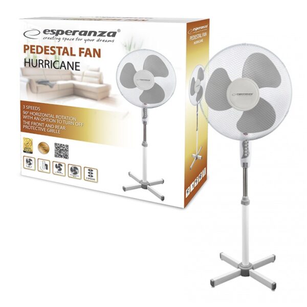 STANDING FAN 16' ESPERANZA EHF001WE HURRICANE WHITE-GRAY 5901299914304